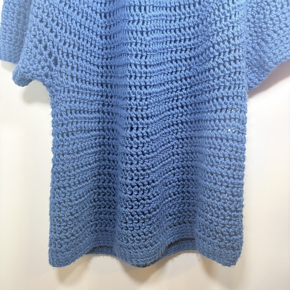 Hand Crocheted Beach Cover‎ Up Pullover Coastal Boho Sheer Resort Vacation M-XL - Picture 7 of 8